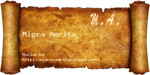 Migra Amrita névjegykártya